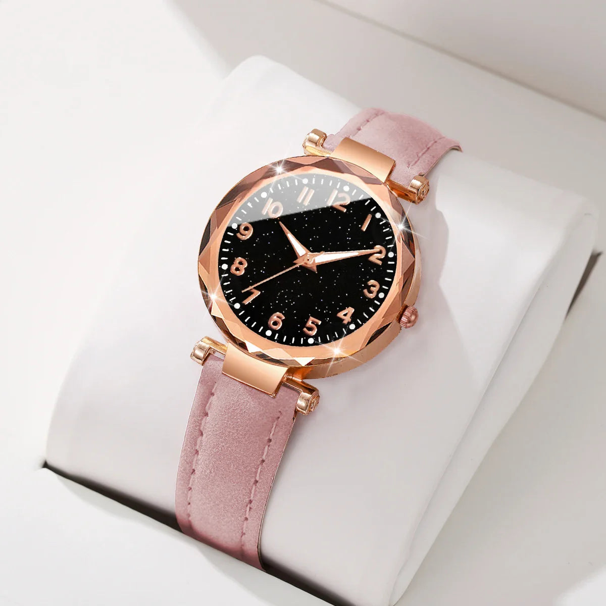 Fashion Arabic Dial Women Quartz Watch Casual Leather Strap Wristwatches for Ladies Clock Reloj Mujer（Without Box）