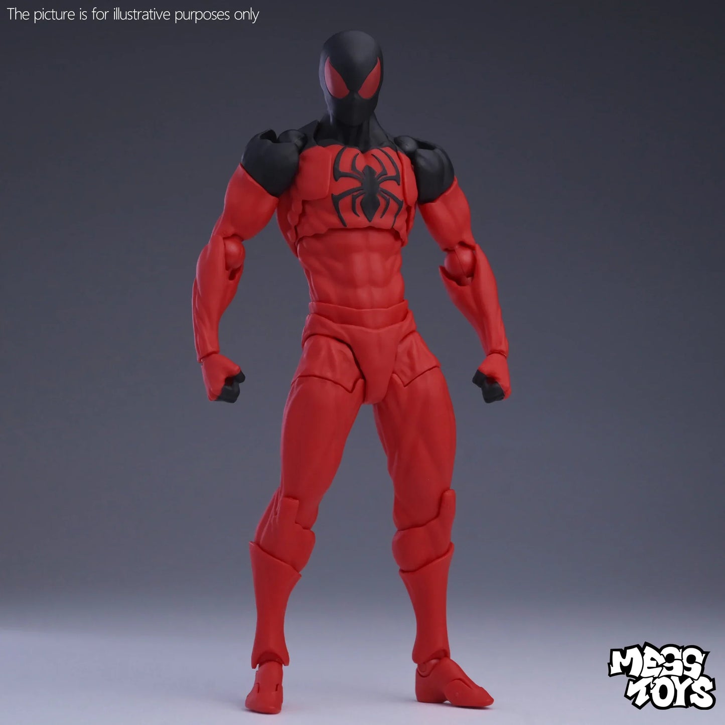 New MessToys Spiderman Figure CT Toys Black Red Spider Man Figurine Mess Toys Action Figure Custom Model Gift Kid Customized Toy