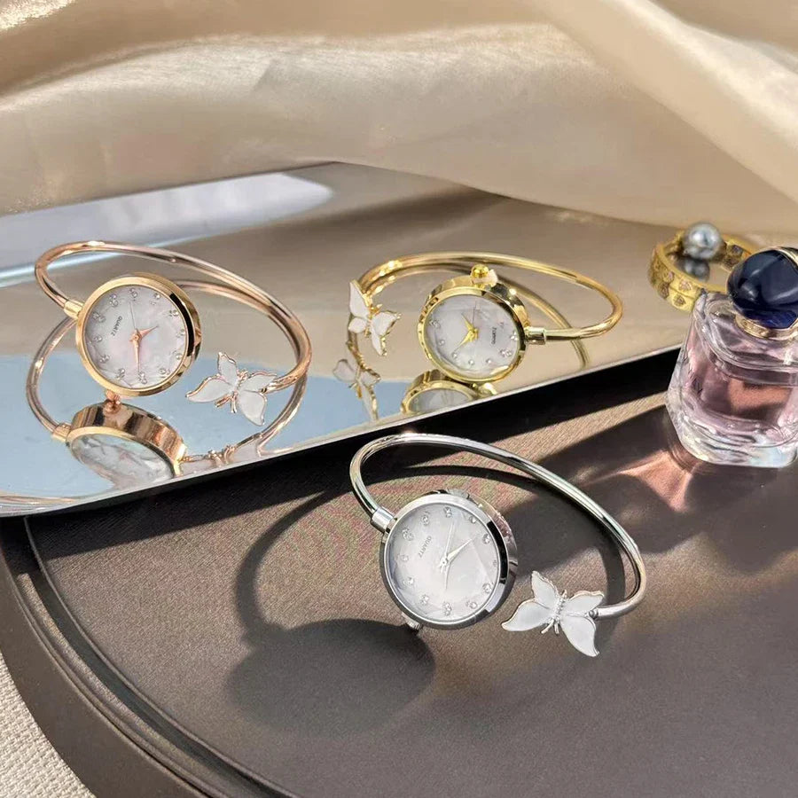 Romantic Butterfly Open Bracelet Luxury Fashion Ladies Quartz Watch Elegant Simple Wristwatch New Model Bestseller