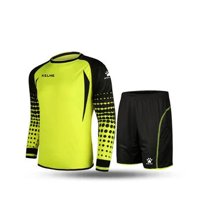 KELME Goalkeeper Jersey Soccer Custom Goaile Jerseys Mens Long Sleeve Football Uniform Shorts Sponge Protector 9161ZB1002