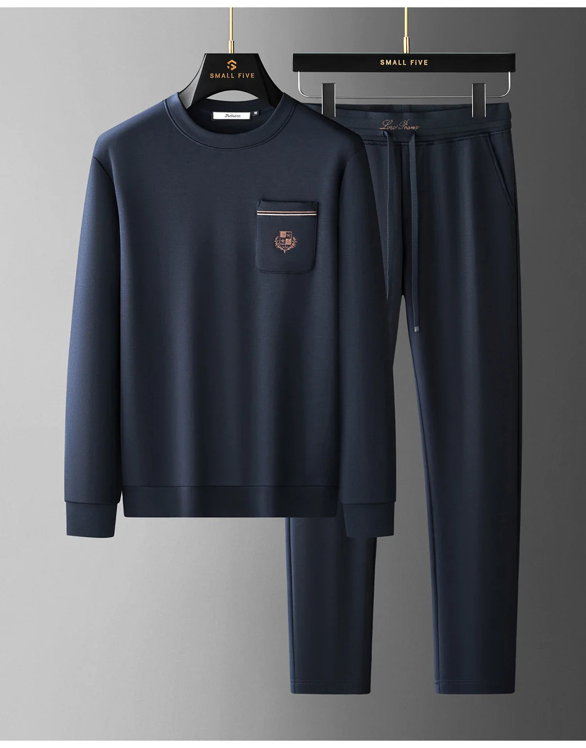 JSBD Autumn Light Luxury Italian Old Money Style Two-piece comfortable air-layer cotton men's sweatshirt casual sportswear set