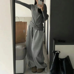 Winter Fleece Harem Pants for Women Y2K High Waist Oversized Loose Sweatpants Fashion Streetwear All-Match Drawstring Trousers