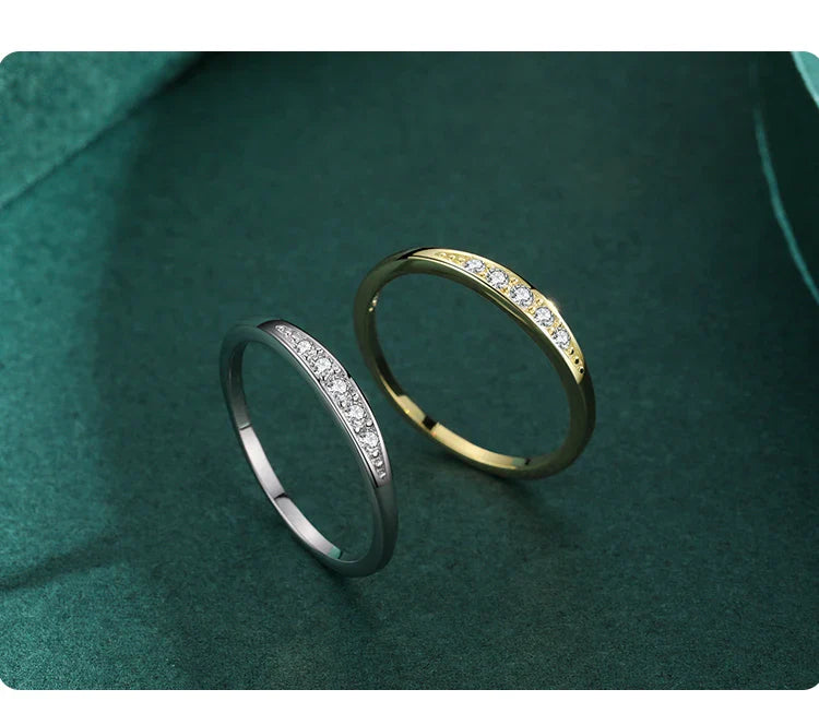 Ailmay 100% 925 Sterling Silver Classic Simple AAAAA Level Dazzling Zirconia Finger Rings For Women Wedding Statement Jewelry