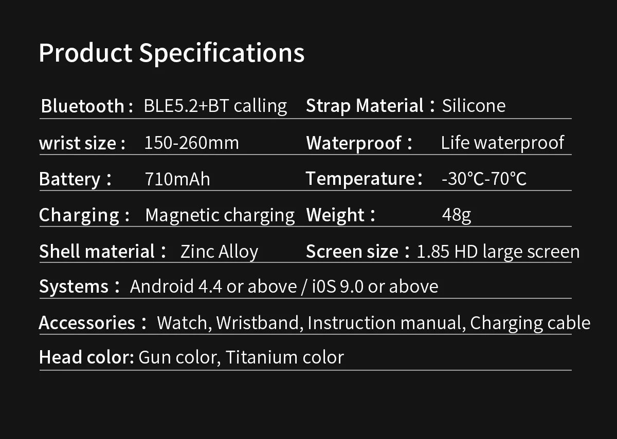 New T-Rex3 710mAh Large Battery Durable Adult Smart Watch 1.85-inch GPS trackr Compass 3ATM Waterproof BT Call Sports Smartwat