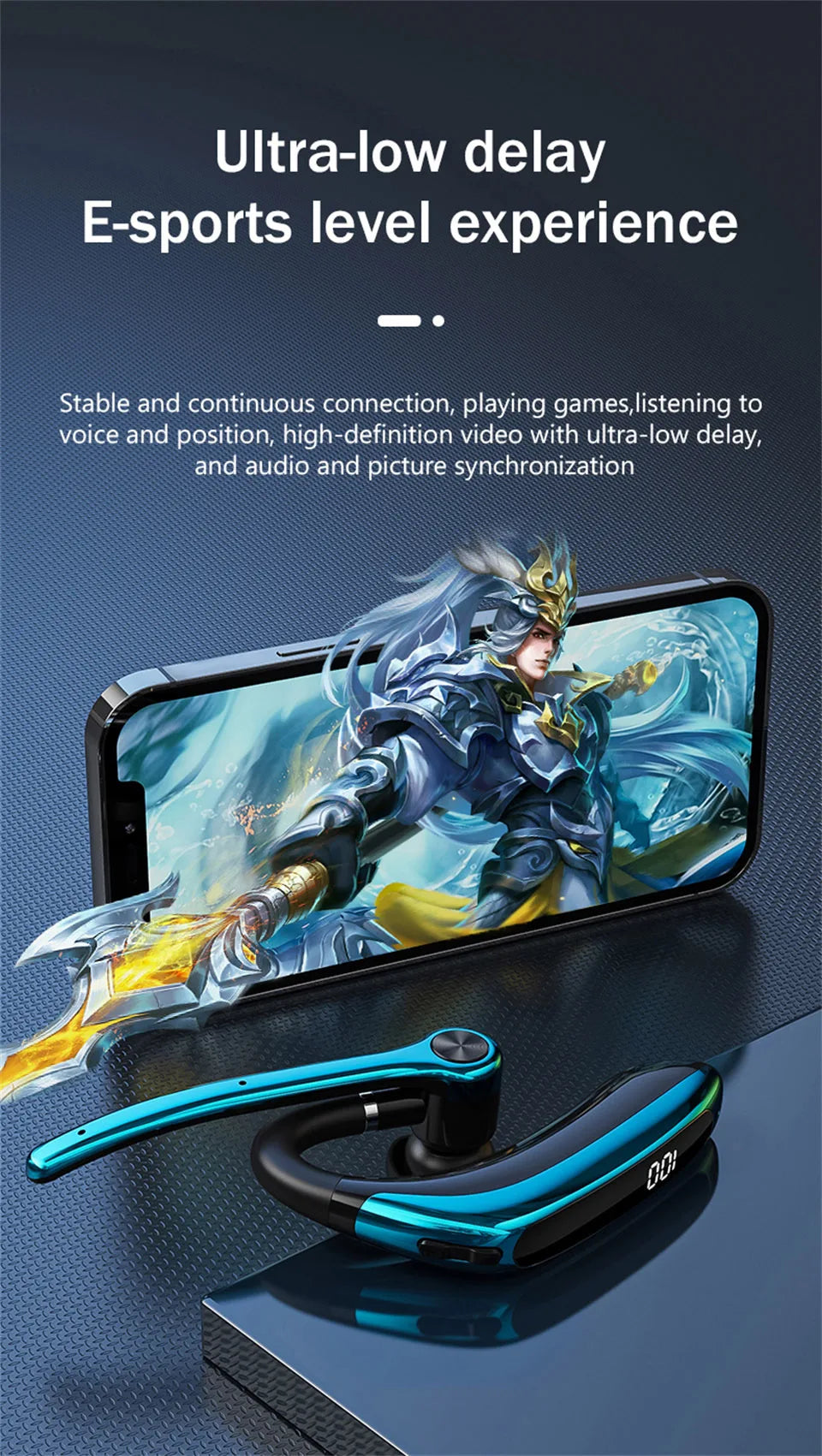 Wireless Headphones With Dual Microphon Bluetooth Earphone ENC Noise Cancelling Hands-free Headset Busines Auriculares Driving