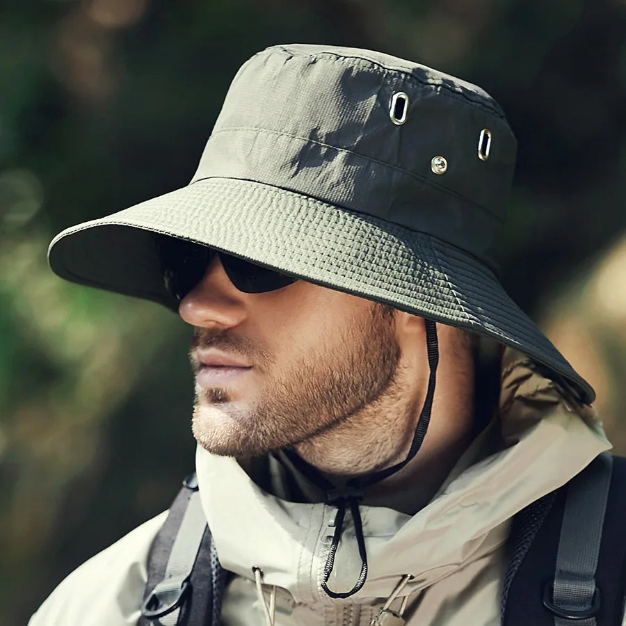 Men's Sunshade Large Eaves Sun Hat Riding Hiking Fishing Outdoor fisherman's Cap