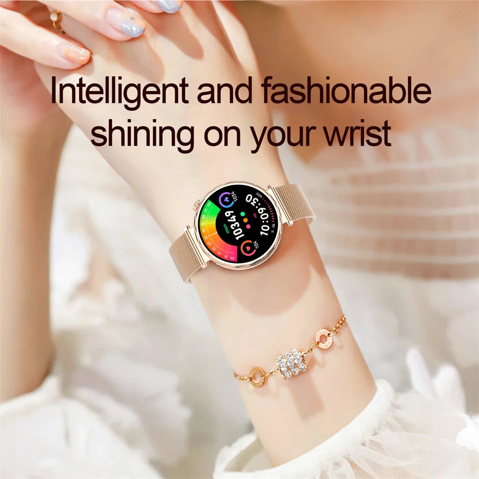 Fashion Women's Smart Watch AMOLED HD Screen Health Monitoring GPS Sports Track Watch Bluetooth Call Smartwatch Android IOS