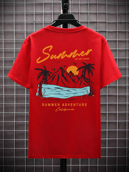 Summer Set Off Again Adventure California Mens T-Shirt Cotton Loose Tee Clothing Fashion Sweat Clothes Oversized Summer Tops