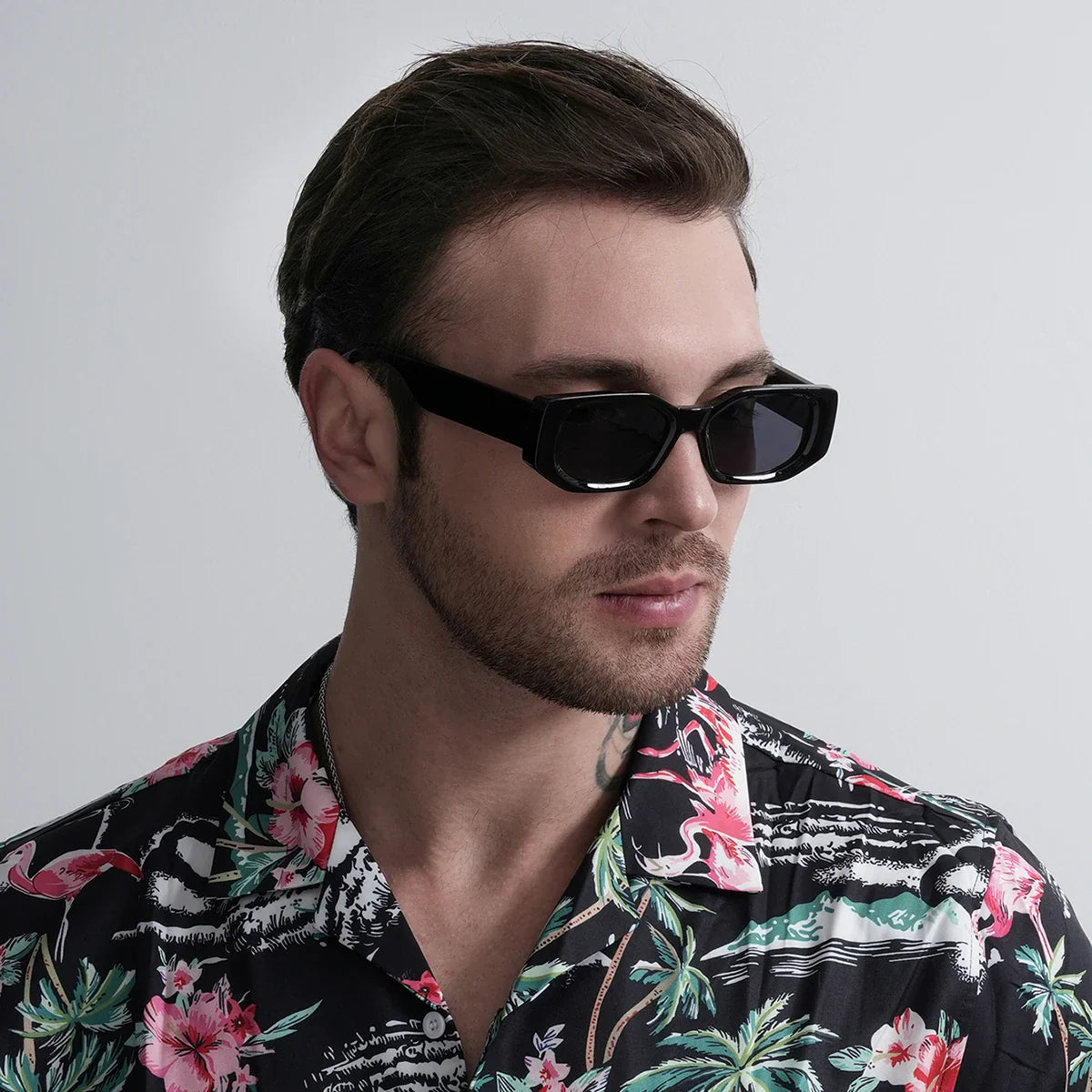 Ruiao 2025 new black classic retro designer branded concave irregular thick frame men women fashion sunglasses