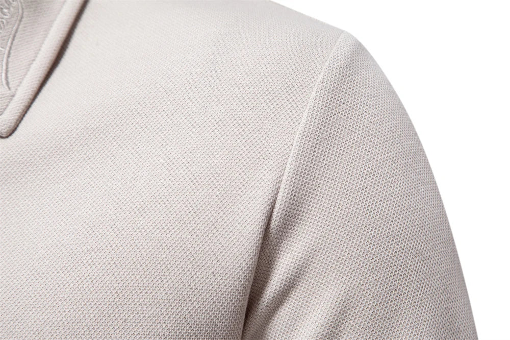 AIOPESON Men's Embroidery Polo Shirt Fashion Turn down Collar Casual Social Luxury Golf Shirt