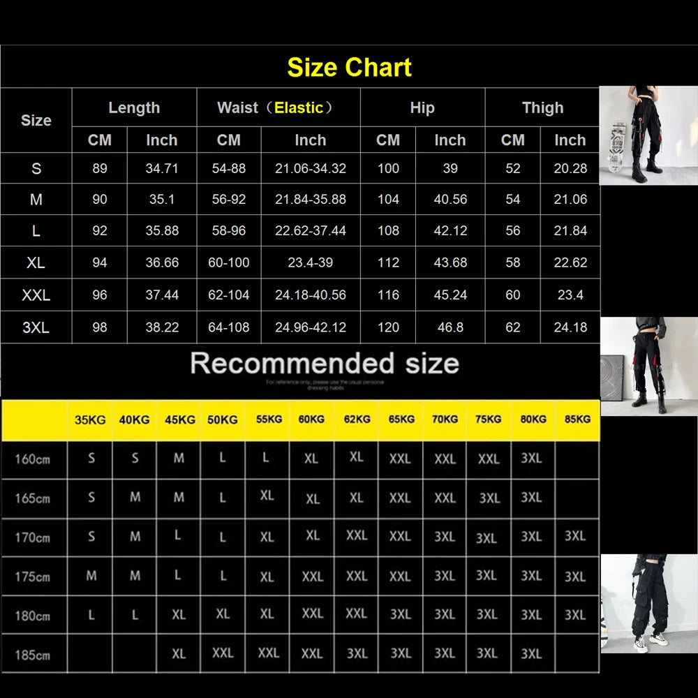 Women Cargo Pants 2023 Harem Pants Fashion Punk Pockets Jogger Trousers