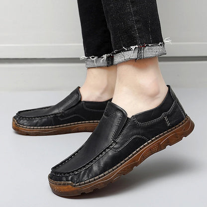 Golden Sapling Business Loafers Fashion Men's Casual Shoes Retro Leather Flats Male Party Moccasins Men Leisure Formal Footwear