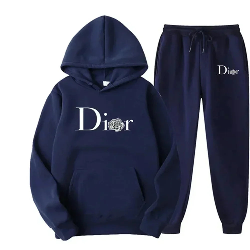New Men's Fashion Fitness Outdoor Jogging and Casual Sets, Autumn Two-piece Long-sleeved Sweatshirts and Sweatpants for Men