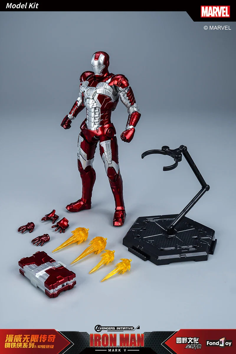 NEW Original Fondjoy Anime Figure Iron Man MK4 Model Kit 1/12 Infinity Saga Ironman Mark 4 Assembly ABS Joint Movable Kid Toys