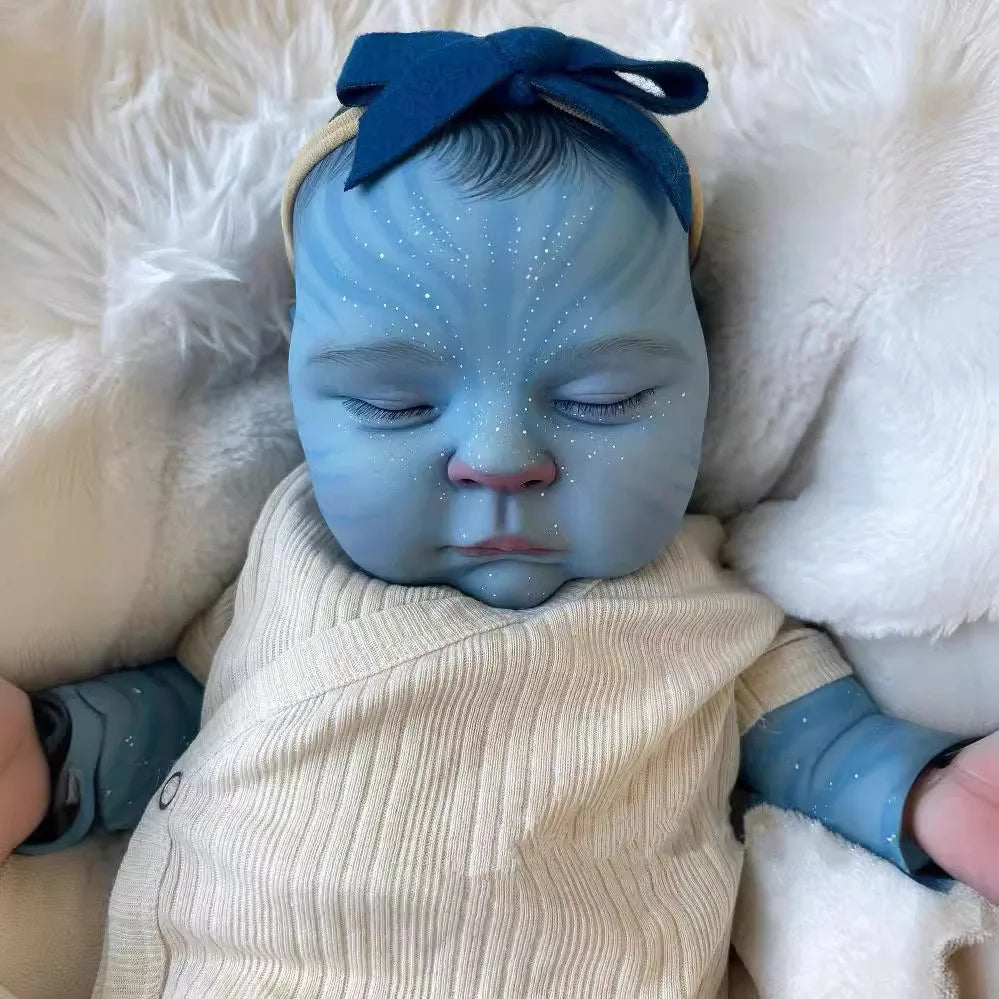 NPK 19inch Hand made high quality detailed painting Peaches Avatar  Lifelike Real Soft Body small doll cute handy baby