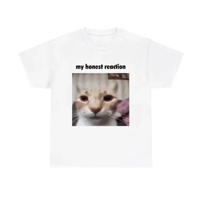 My Honest Reaction T-shirts Funny Cat Printed  TShirts Women Casual Short Sleeve Tees Woman's Joke Humor Summer Clothing