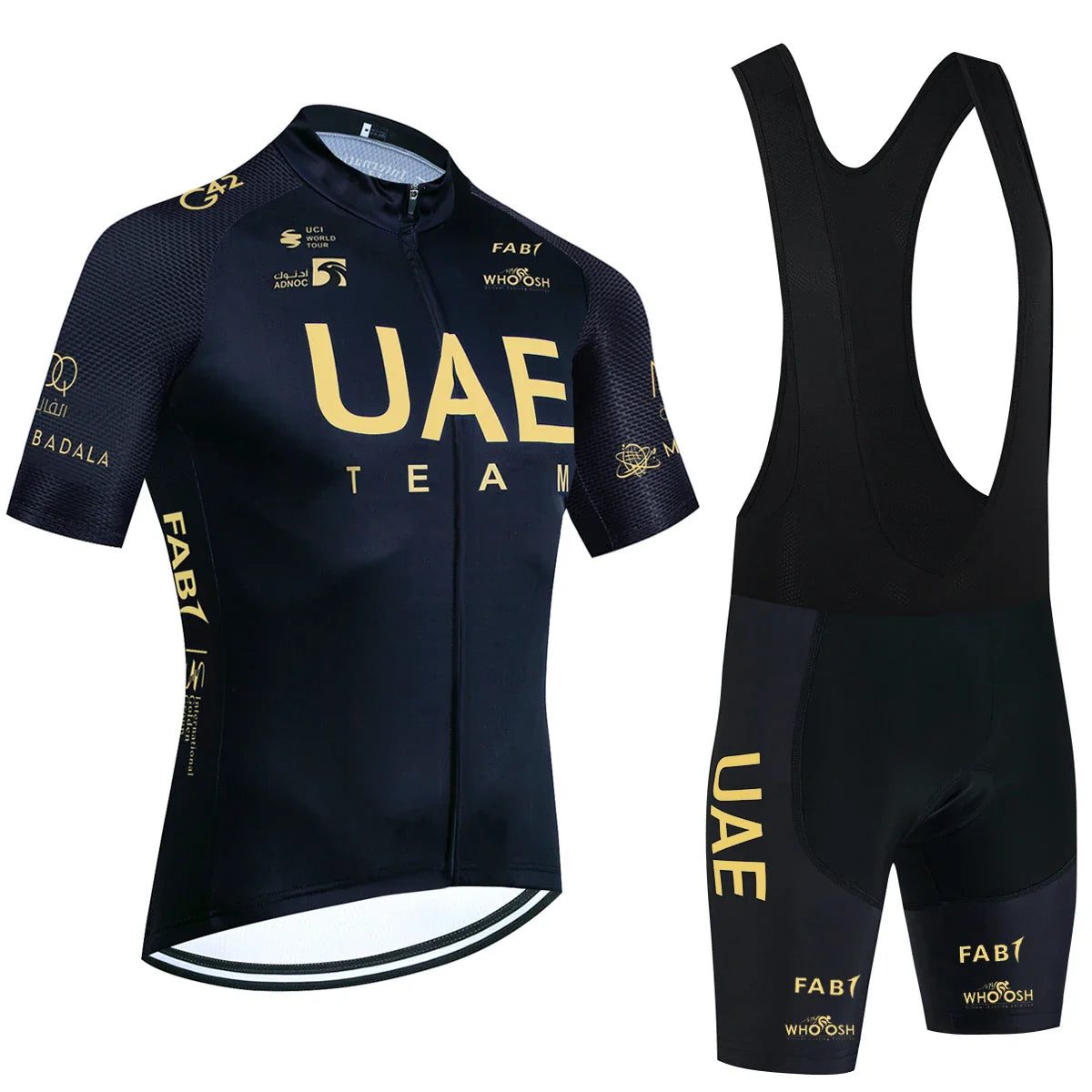 New UAE Cycling Jersey Gold Color Team Bike Jersey Shorts Set Men Women Quick dry Ropa Ciclismo Pro Bicycle T-Shirt Clothing
