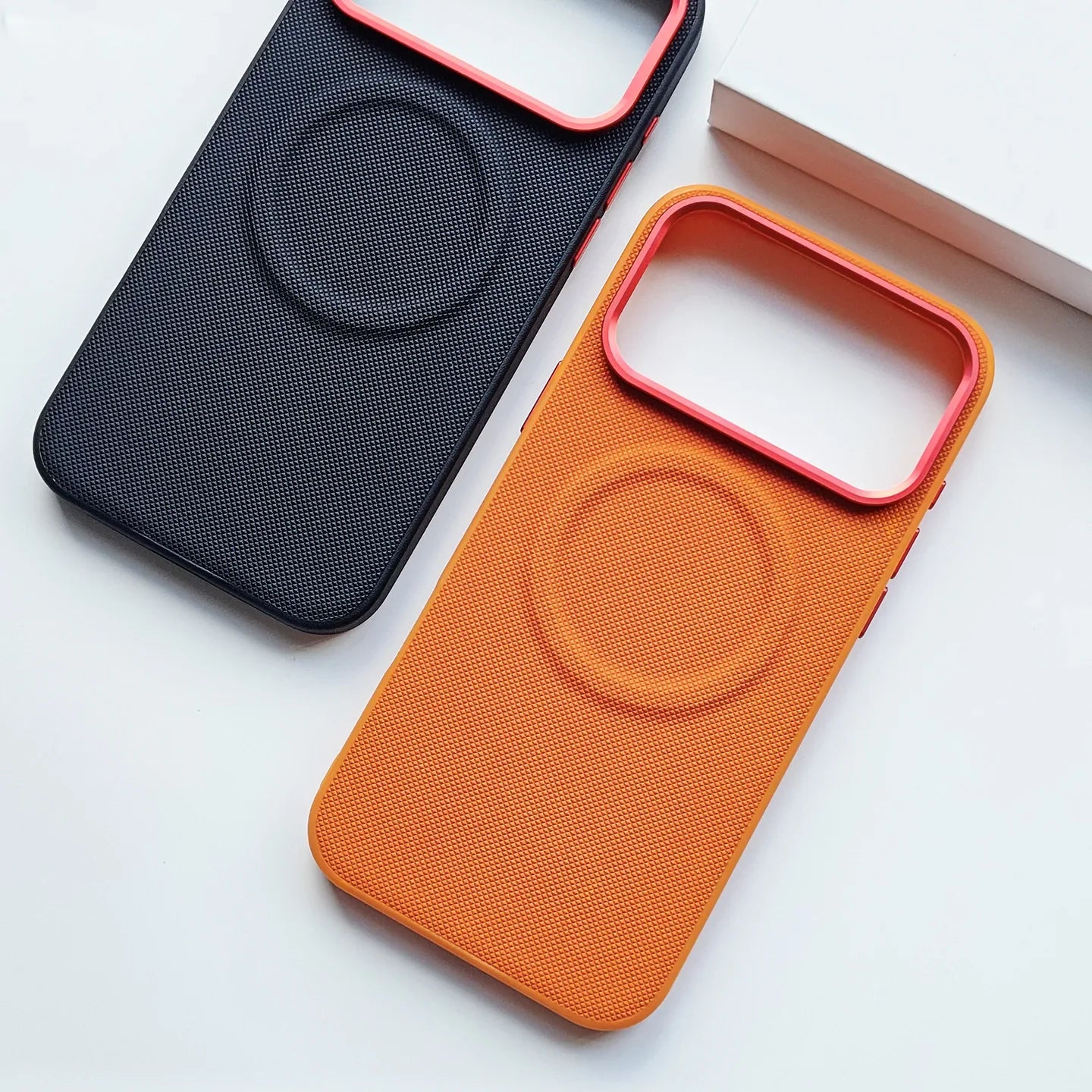 Leather Magnetic Case For Iphone 17 Pro Max/17 Pro/17 Magsafe Charging Grain Diamond Textured Individual Buttons Leather Cover