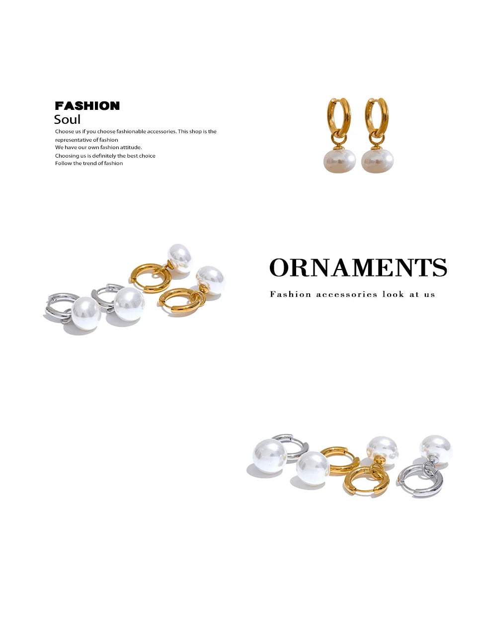 Yhpup High Quality Imitation Pearls Drop Stainless Steel Golden Korean Hoop Earrings Charms Fashion Jewelry Bijoux Femme Gift