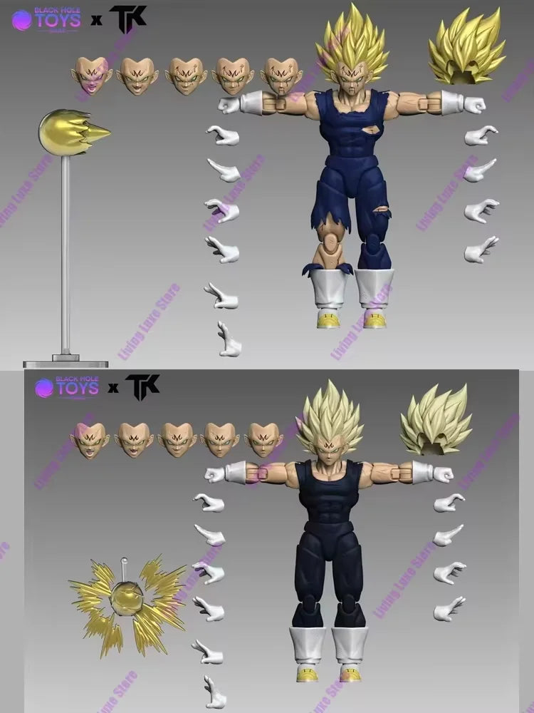 In Stock Black Hole Toys & TK Dragon Ball SHF Super Saiyan SSJ Majin Vegeta Full Power Anime Action Figures Models Gifts Kid Toy