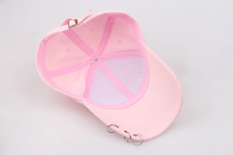COKK Hip Hop Women's Baseball Cap With Ring Circle Snapback Hats For Men Women Unisex Dad Hat Adjustable Kpop Korean Style Gorra