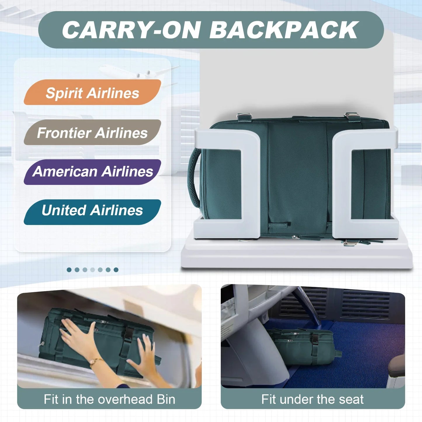 Easyjet Cabin Bag 45x36x20 Backpack, 40x20x25 Ryanair Carry-Ons, Women/Men Aeroplane Travel Backpack, Cabin Size Laptop Backpack