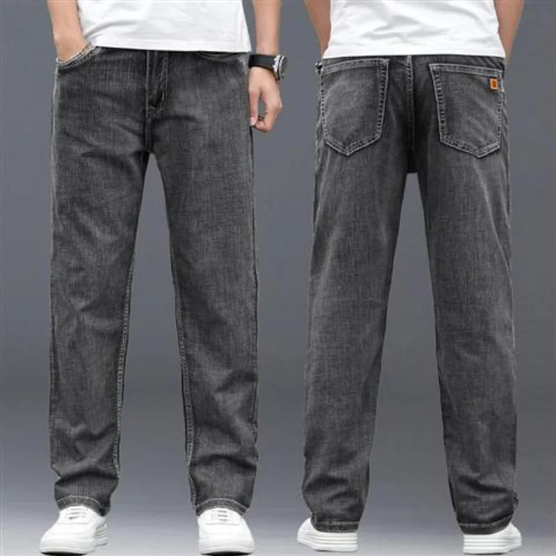 Men's Jeans Classic Retro Baggy Trousers Summer Regular Straight