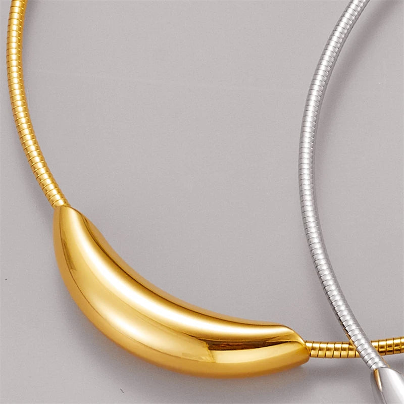 316L Stainless Steel Fashion Fine Jewelry Minimalism Hip Hop Punk Arc Shape