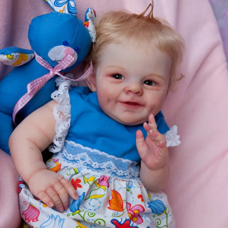 21 Inch Painted Reborn Doll Kit Shaya With Blue Eyes and Eyelashes 3D Skin Visible Veins Doll Mold Parts With Cloth Body