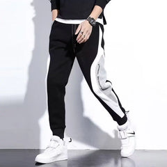 Men Black Pants Hip Hop Drawstring Jogger Fashion Comfortable Trousers Male Casual