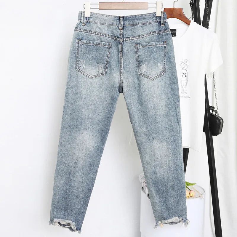 Womens Jeans Denim Loose Slim Fitted Vintage Harem Pants Plus Size Jeans