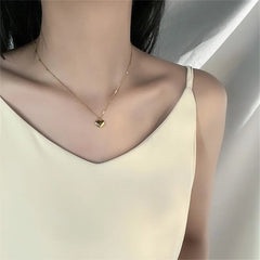 Stainless Steel Gold Color Love Heart Necklaces For Women Chokers Trend Fashion