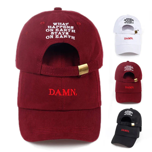 DAMN Hats for men and woman Embroidered DAMN. Dad Hat Hip Hop Stitched Kendrick lamar Unstructured Rapper Snapback Baseball Cap