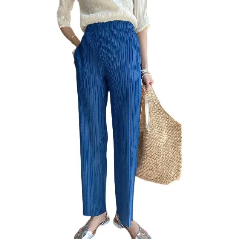 Spring Summer Autumn Women Casual Elegant Ladies Miyake Designer Casual