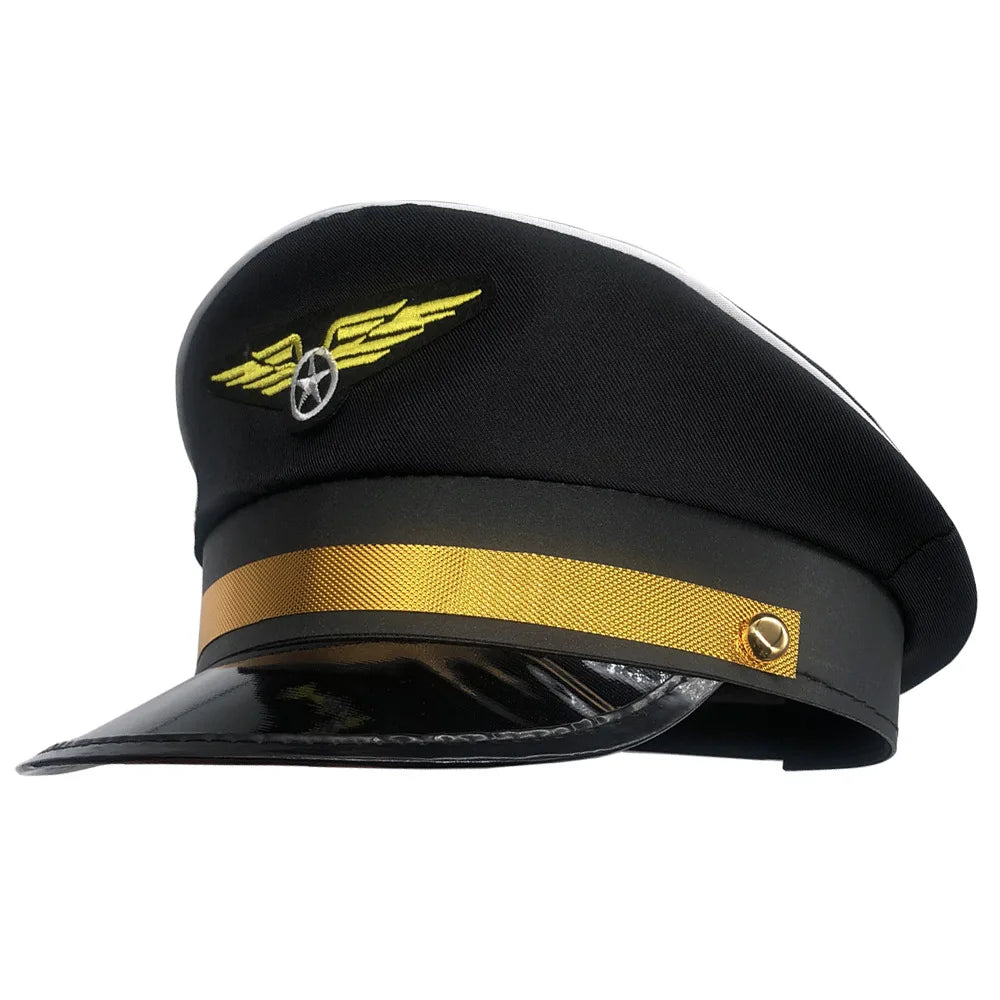 Men Women Baseball Caps Adult Adjustable Captain Costume Admiral Hat Y2K Cosplay Sailor Pilot Hat For Costume Party Performance