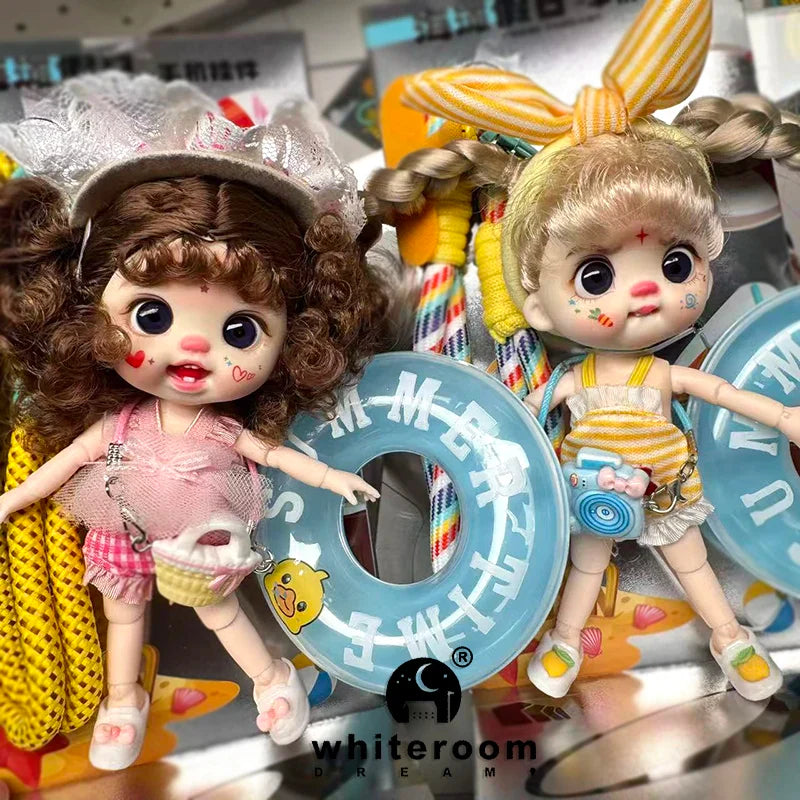 bjd doll Dolls for girls Labbu doll pocket mini blyth girl Doll Barbi cry Baby Rainbow Ball jointed doll Mobile phone Decoration