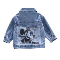 Baby Boys Girls Mickey Mouse Denim Jacket Coats Children Fashion Cool Clothes Cartoon Spring Auutmn Cotton Outerwear Clothing