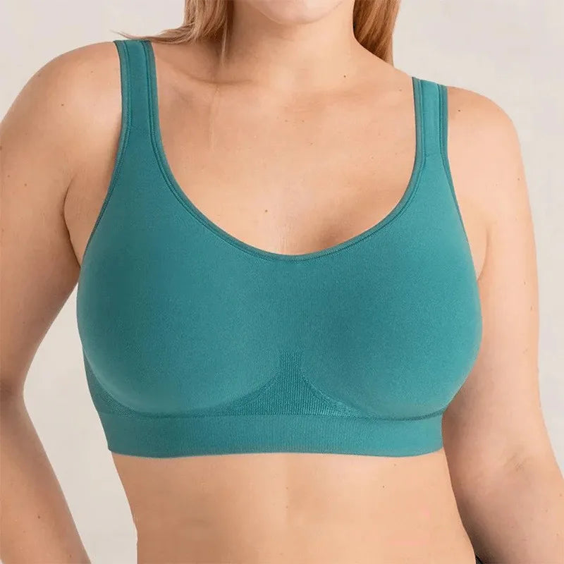 Women Daily Comfort Wireless Shaper Bra Bright Silk Decoration Lingerie