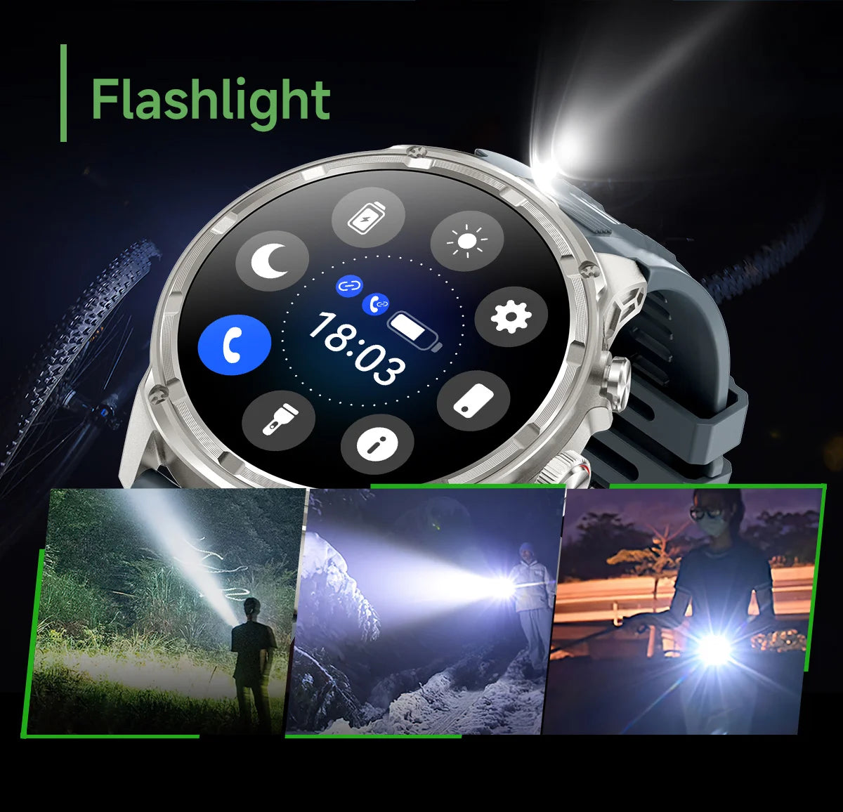 New T-Rex3 710mAh Large Battery Durable Adult Smart Watch 1.85-inch GPS trackr Compass 3ATM Waterproof BT Call Sports Smartwat