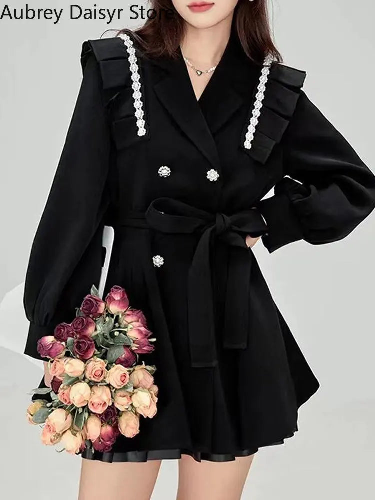 Formal attire Dresses: Women Elegant Chic Sashes Button Design Dress