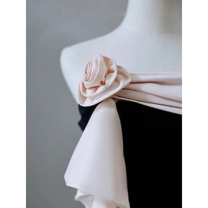 Homecoming Dresses: One Shoulder Slim Waist Simple Temperament Evening Dresses