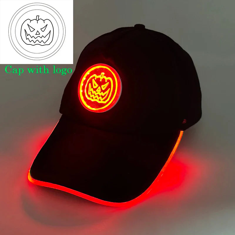 Wholesale Baseball Caps Night Glow Light Cap Boys Girls Fashion Headwear Costumes Accessory Caps Hats