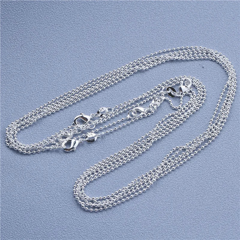 1pcs 925 Sterling Silver 16-30 Inches Rolo Bead Figaro Chain Necklace for Men Women 9 Designs Fashion Jewelry