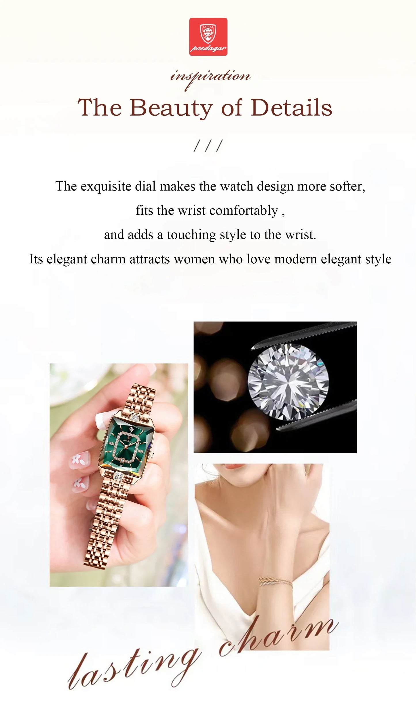 POEDAGAR Luxury Brand Ladies Wristwatch Waterproof Stainless Steel Date Women Watch Casual Fashion Quartz Women’s Watches Reloj