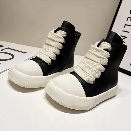 Kids Shoes Girls Boys Shoes High Top Children Sneakers Girls PU Leather Sneakers Boys