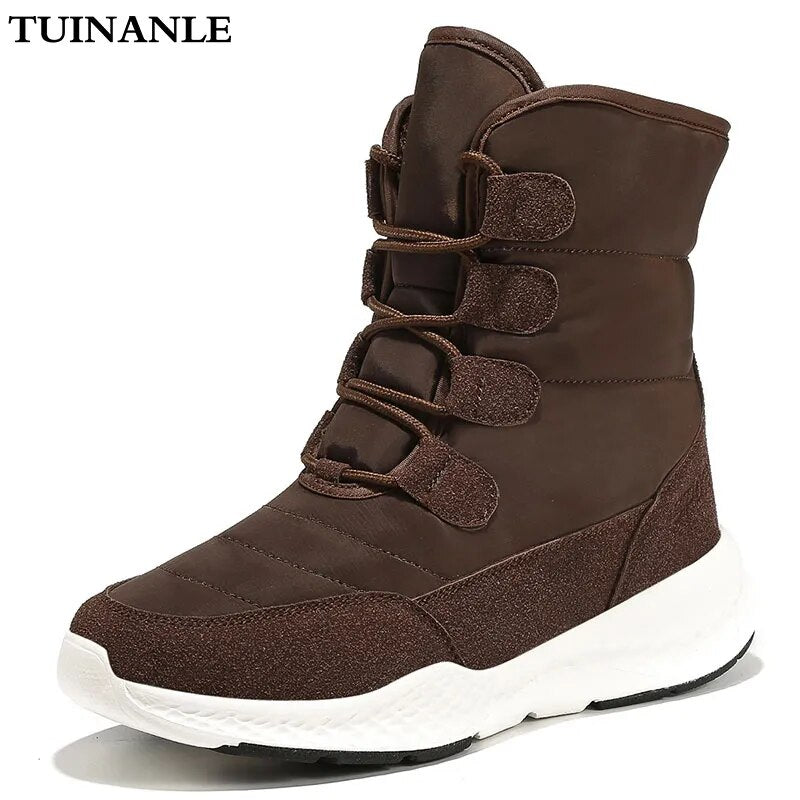 TUINANLE Women Boots Winter White Snow Boot Short Style