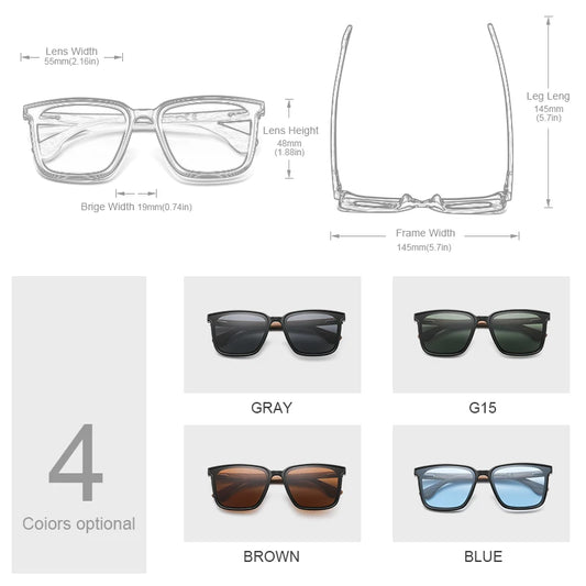 Sunglasses Wooden Eyeglasses polarized Blue Lenses Mens Glasses Eyewear