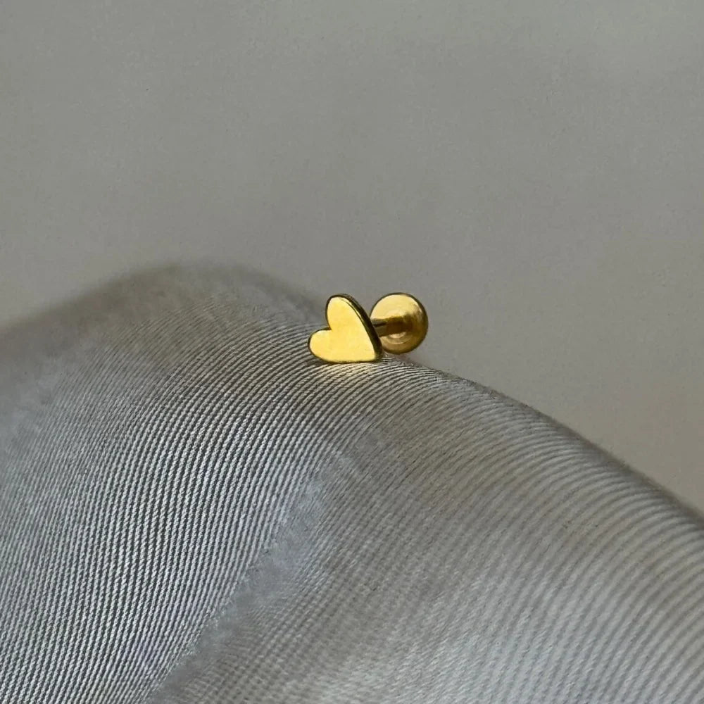 AIDE Heart Round Ball Flat Helix Piercing Earring 925 Sterling Silver Ear Studs Geometric Zircon Exquisite Trinket Studs Aretes