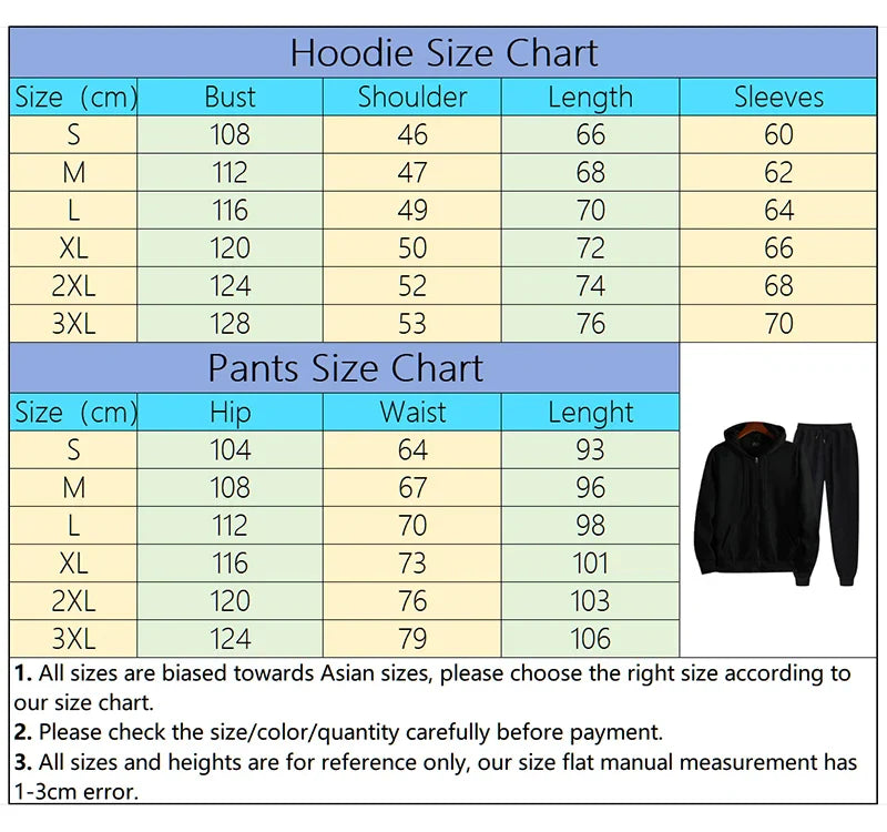 2025 New Arrival Men's Zipper Hoodie Sweatpants 2 Piece Set High Quality Hooded Long Sleeve Sweatshirt Autumn Winter Tracksuit