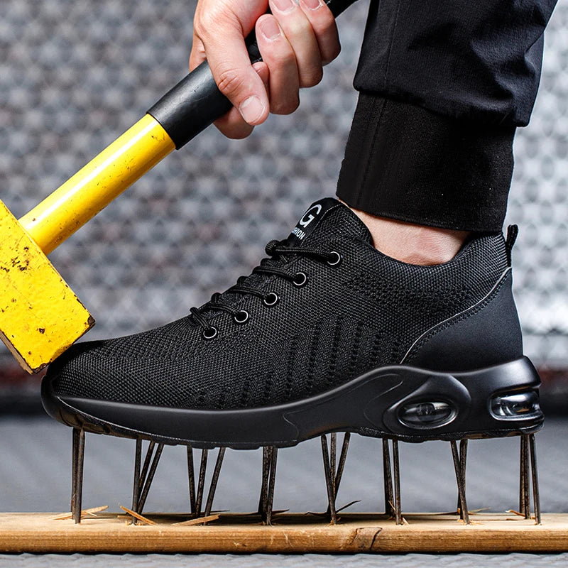 New Styles Men Safety Boots With Steel Toe Cap Anti-smash Work Sneakers Safety Shoes Men IndestructibleWork Boots Tactical Boots